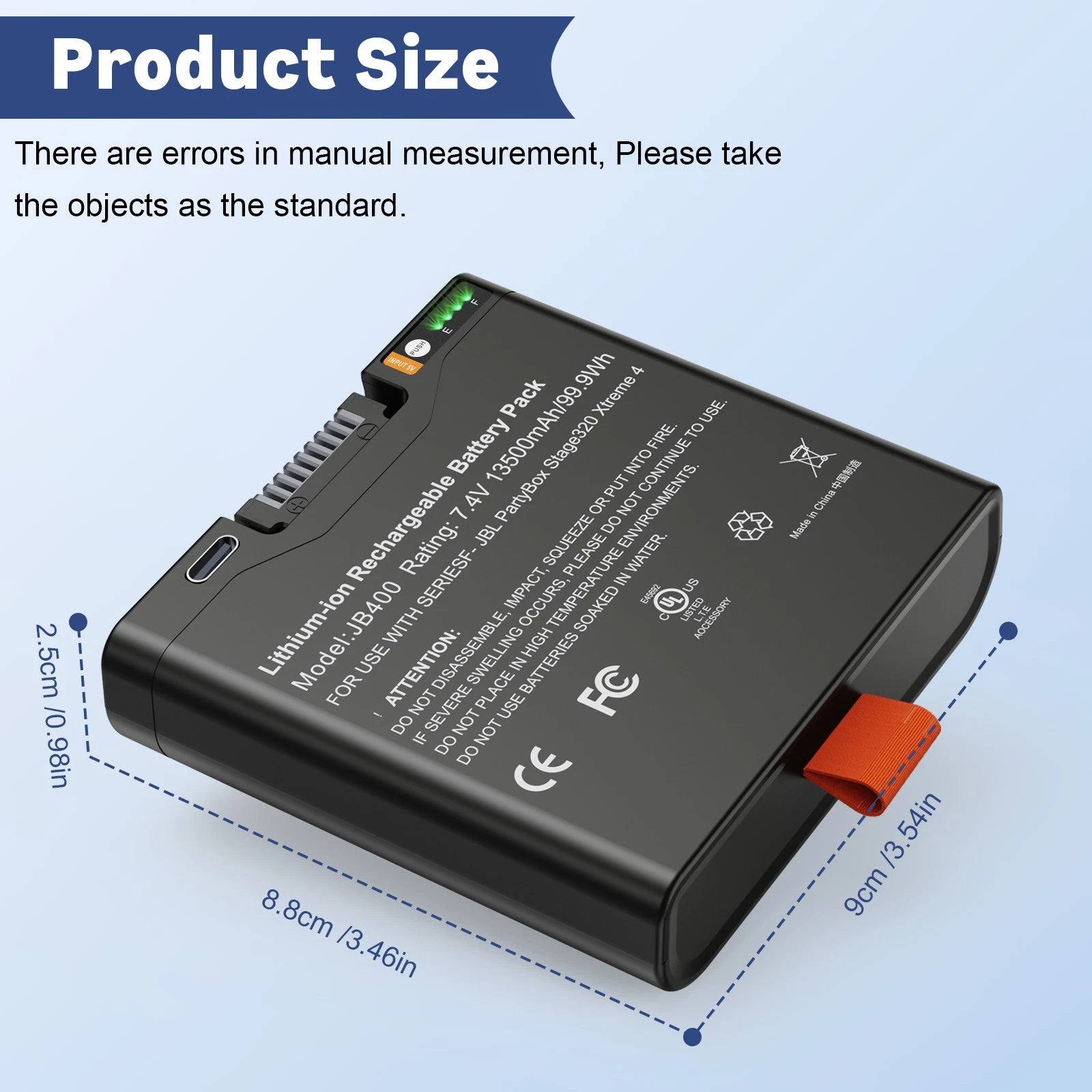 ??Replaceable JBL Battery 400 For PartyBox Stage 320 & Xtreme 4 + Charging Cable