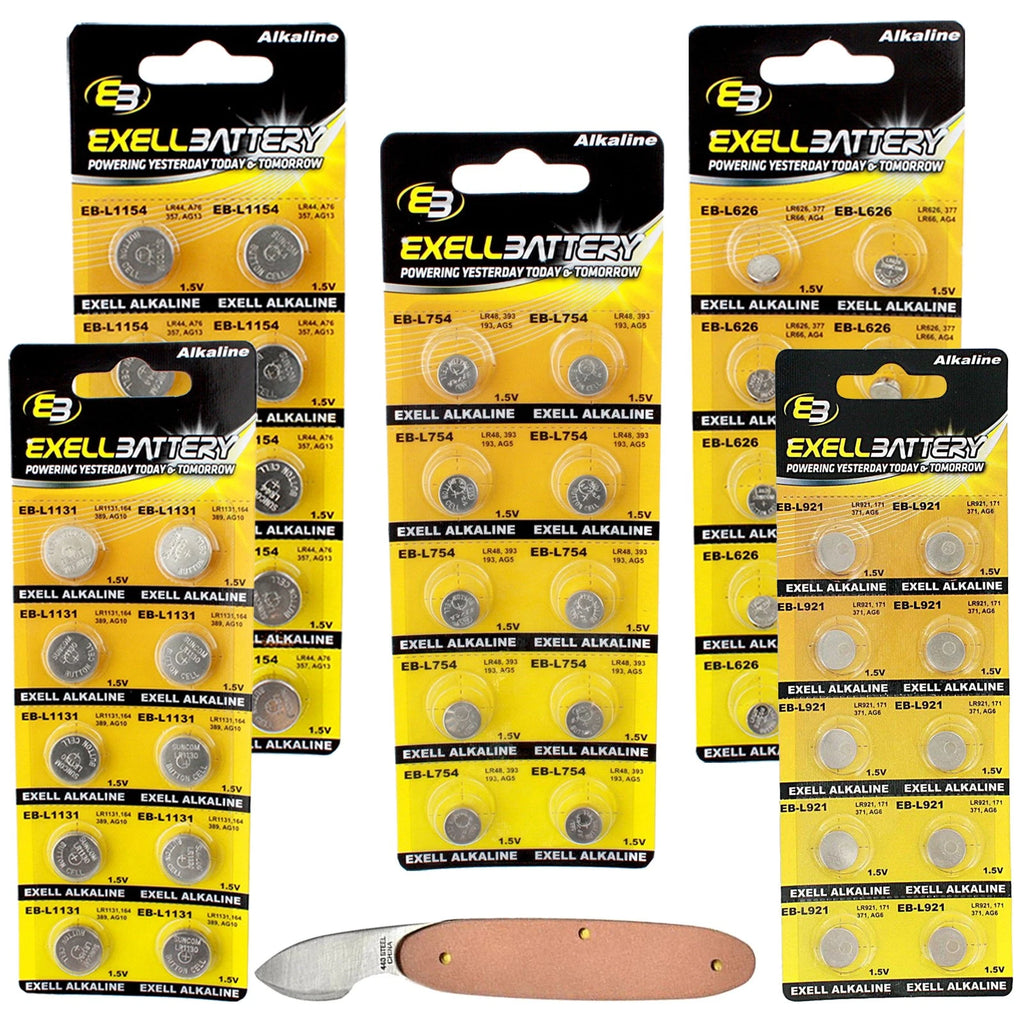 51pc Essential Batteries Kit L626 L921 L1154 L754 L1131 & Watch Opener