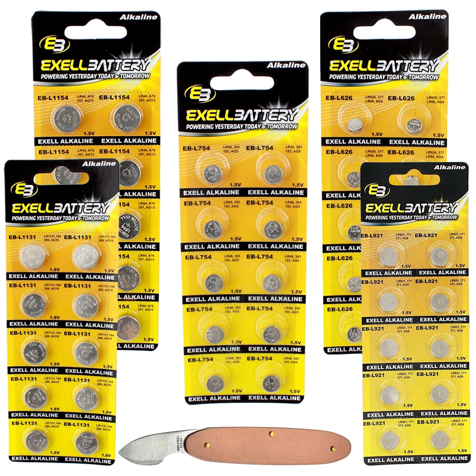 51pc Essential Batteries Kit L626 L921 L1154 L754 L1131 & Watch Opener