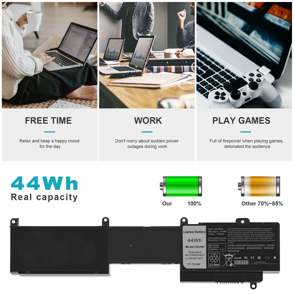 Battery 2NJNF for Dell Inspiron 14z-5423 15z-5523 Ultrabook with Free Tools 44Wh