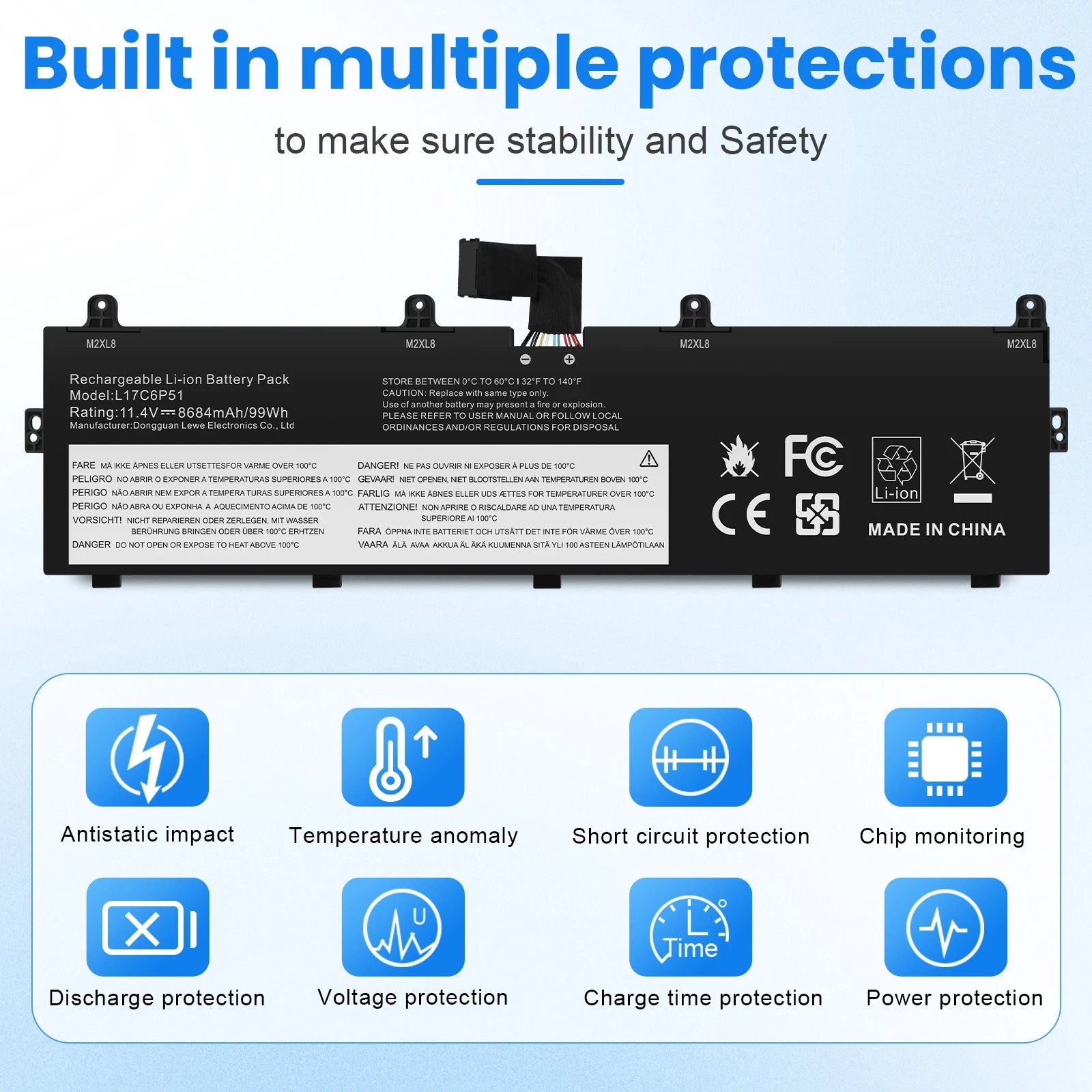New L17M6P52 L17C6P51 battery for Lenovo ThinkPad P72 P73 P72-20MB P73-20QR 20QS