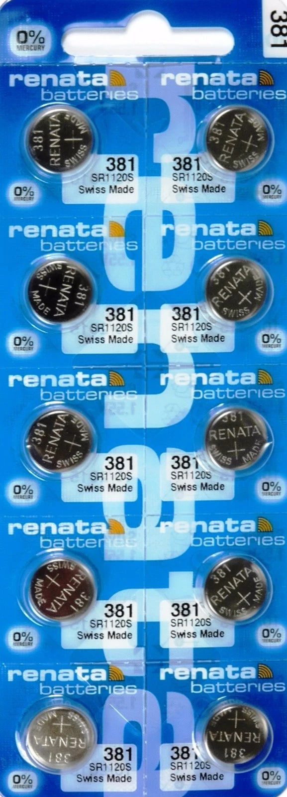 381 RENATA SR1120S (2 piece) WATCH BATTERY New packaging Authorized Seller
