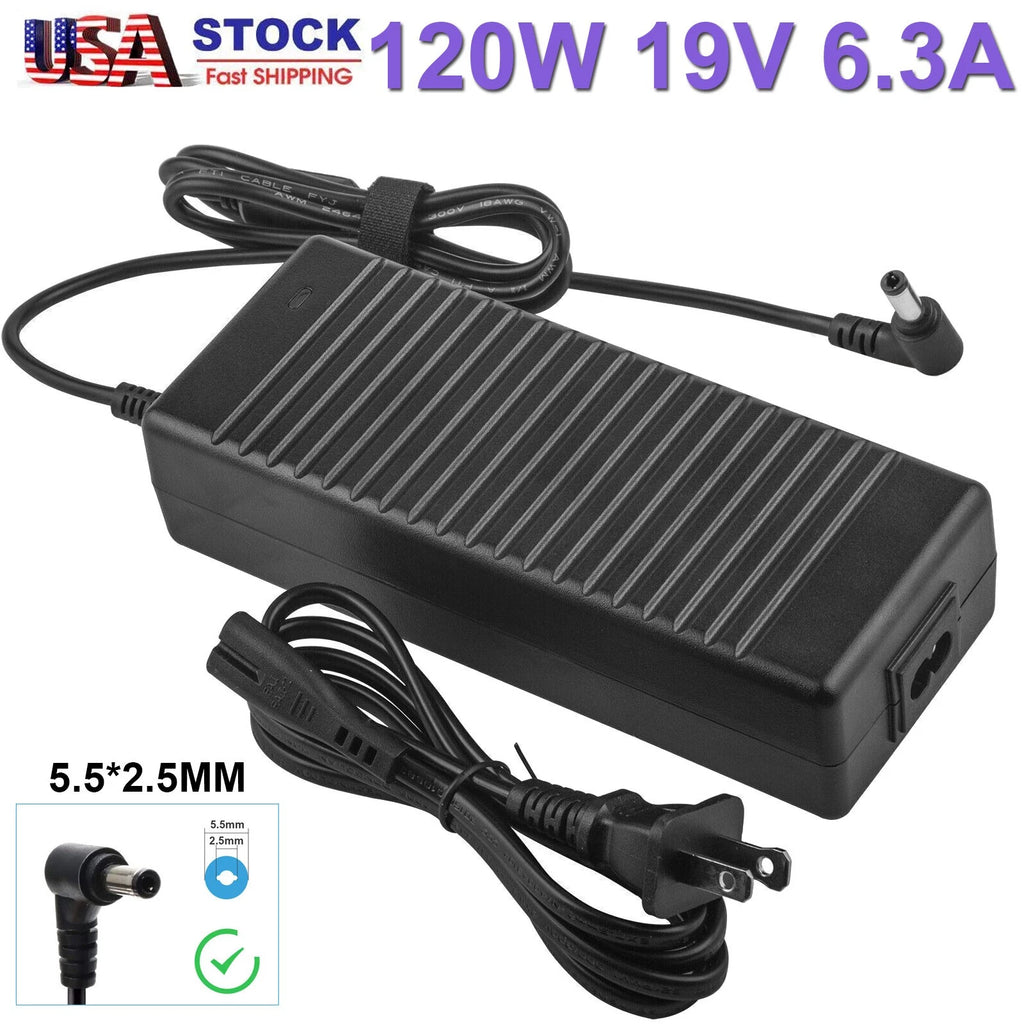 19V 6.32 120W AC Power Supply Adapter Charger For ASUS ROG MSI Laptop 5.5x2.5mm