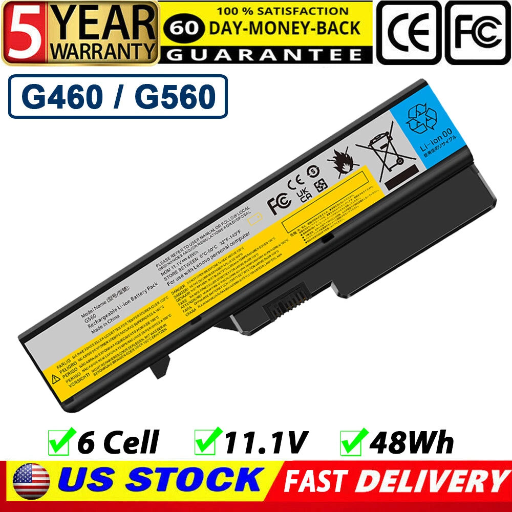 Replacement 6 Cell Battery for Lenovo L09S6Y02 L09M6Y02 57Y6454 L09C6Y02