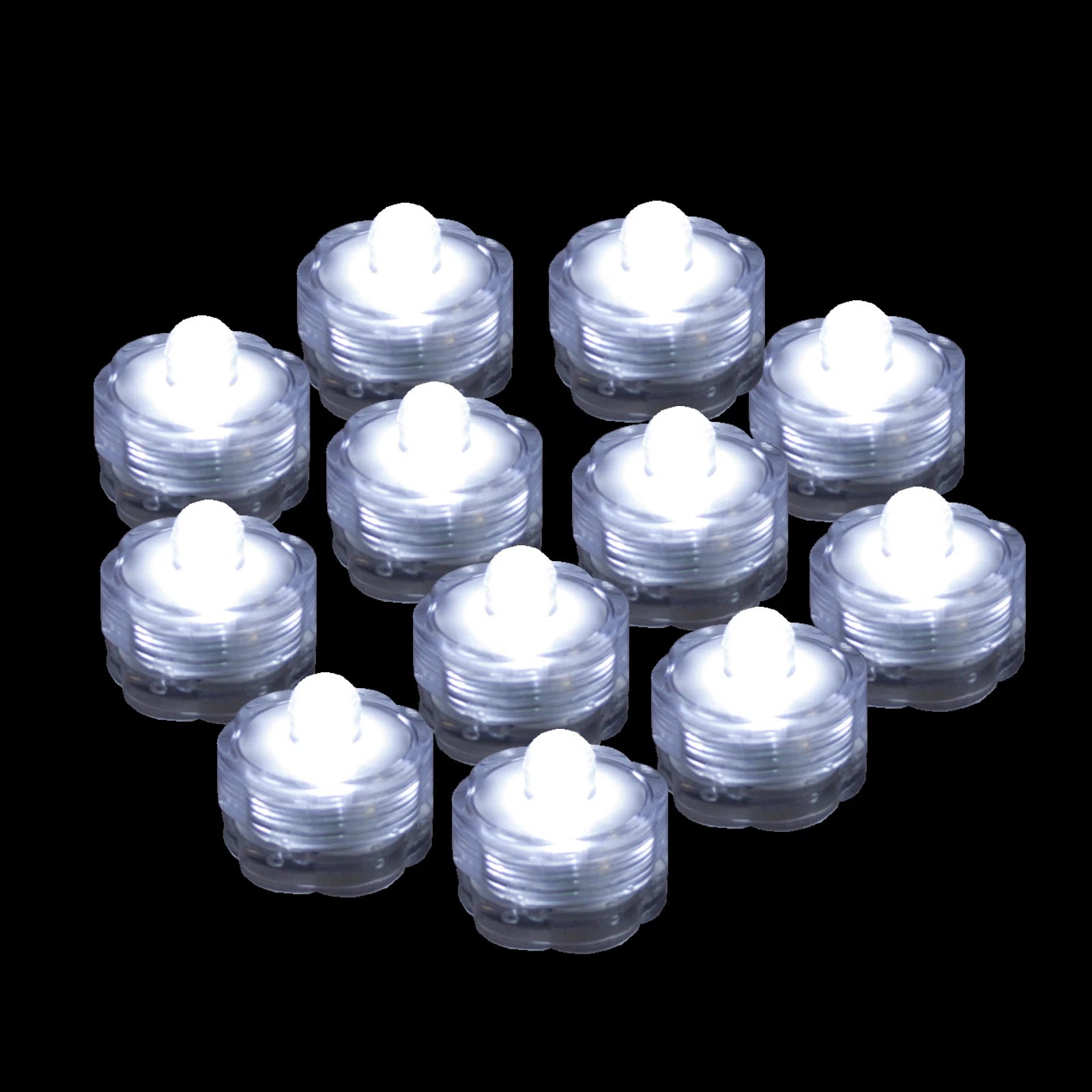 Submersible Waterproof Battery LED Tea Light ~ Wedding Decoration~WHITE~ 12 Pack