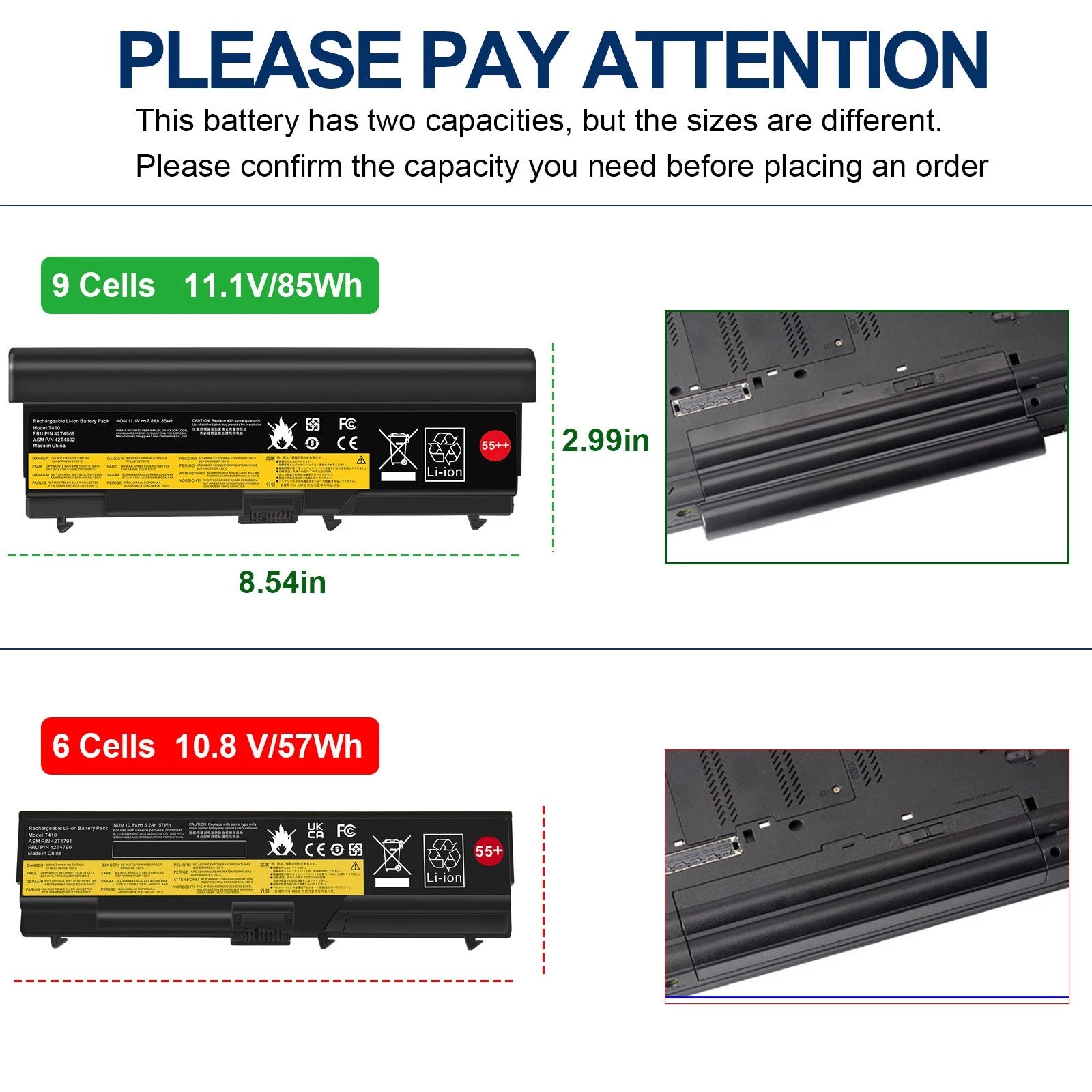 LOT 86Wh Battery for Lenovo ThinkPad T410 T420 T510 T520 SL410 SL510 W510 W520
