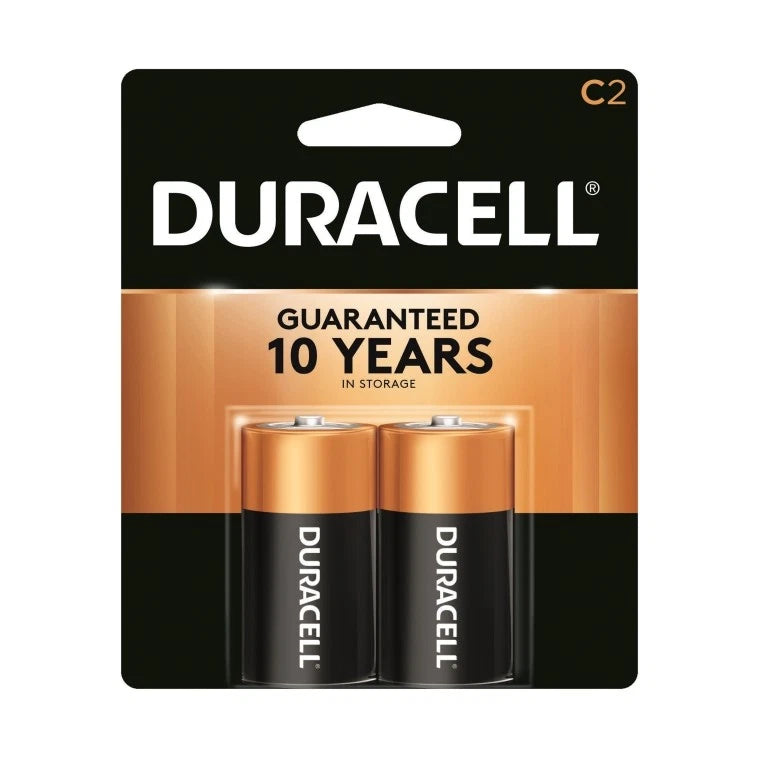 2 Pack Duracell CopperTop C Size Alkaline Batteries