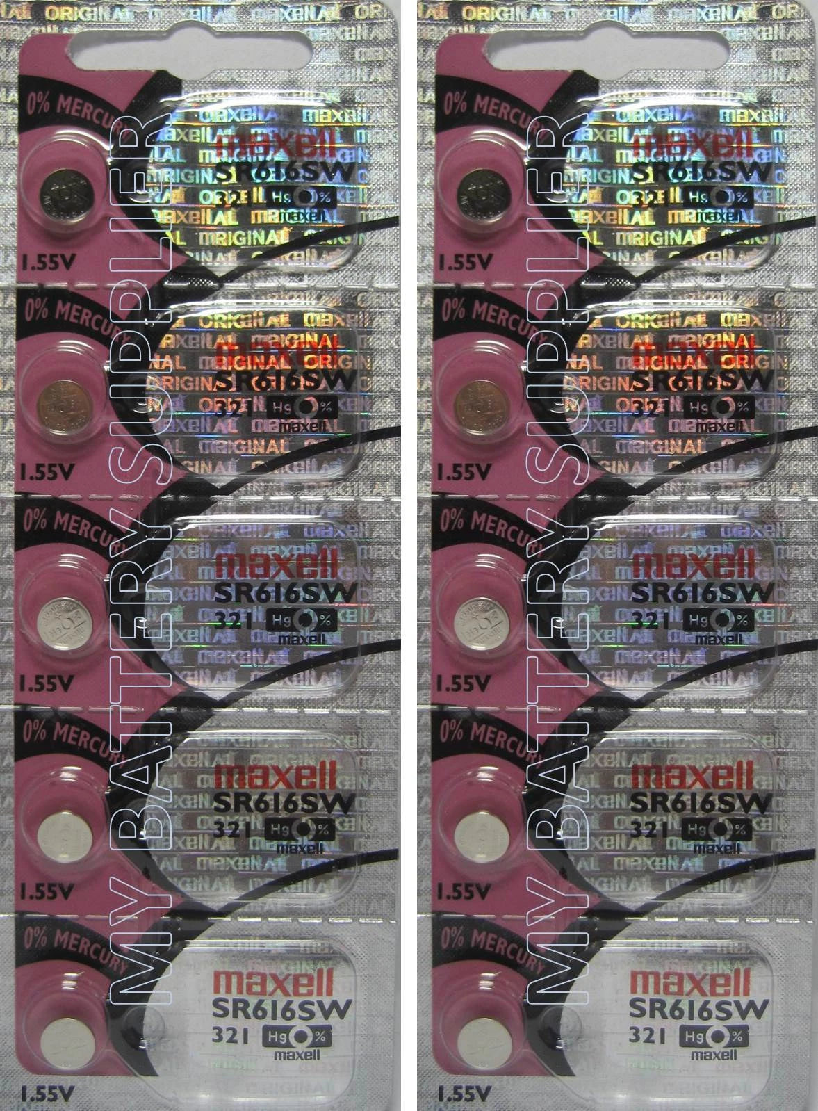 10 Maxell SR616SW Watch Batteries
