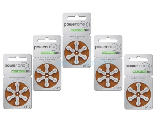 Powerone Hearing Aid 312 Genuine Batteries German Made,Multiple (30-300) EX-2029