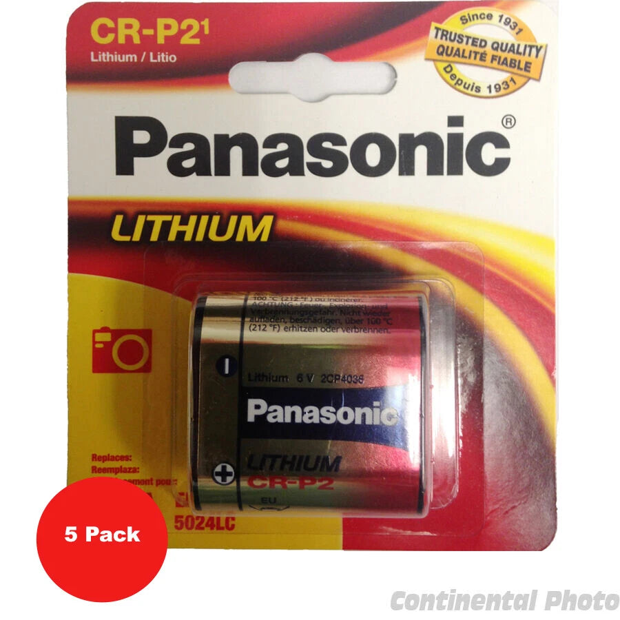 5 Pcs Panasonic CRP2, EL223, K223LA 6V Lithium Battery