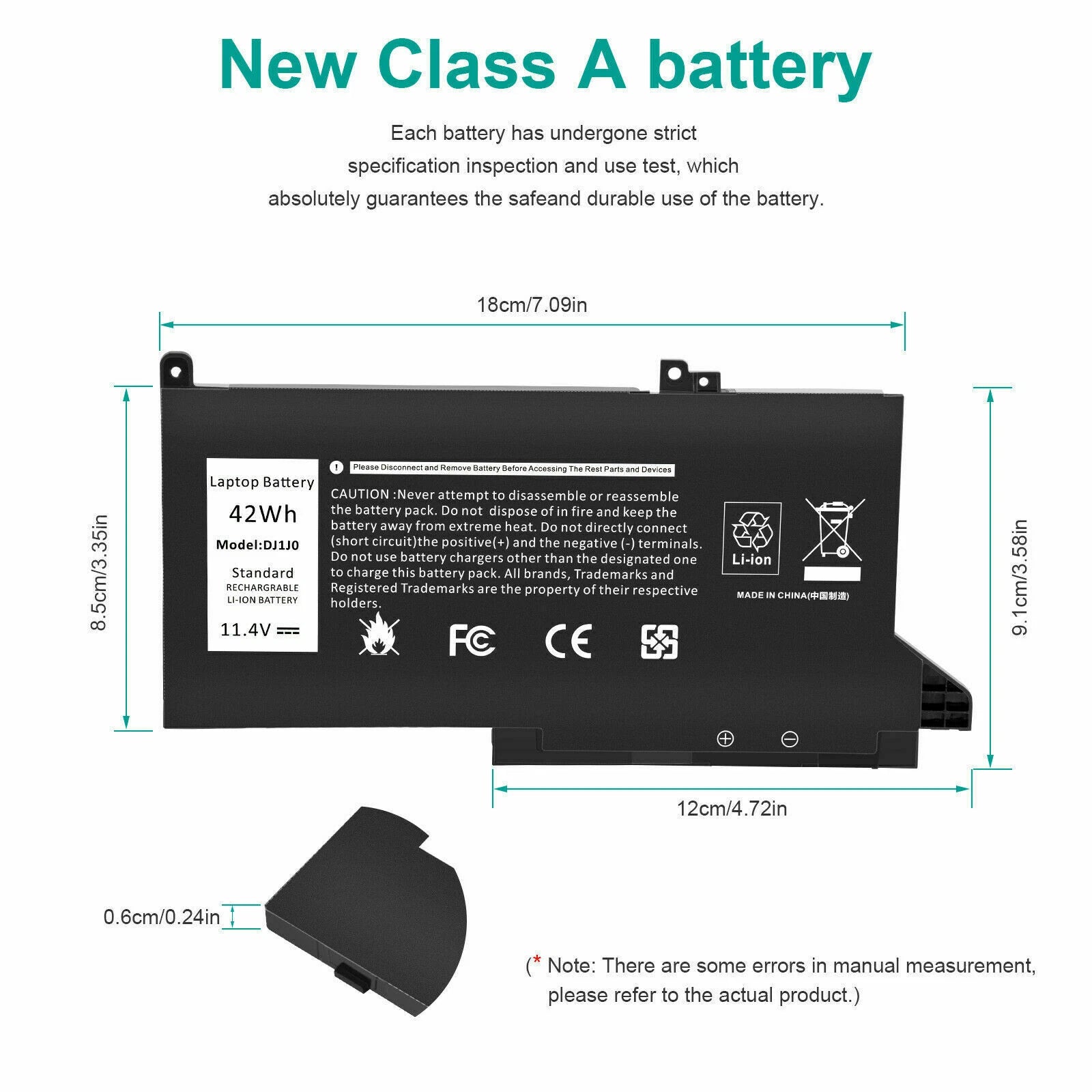 Battery for Dell Latitude 12 7280 7290 13 7380 7390 14 7480 7490 DJ1J0 ONFOH 42W