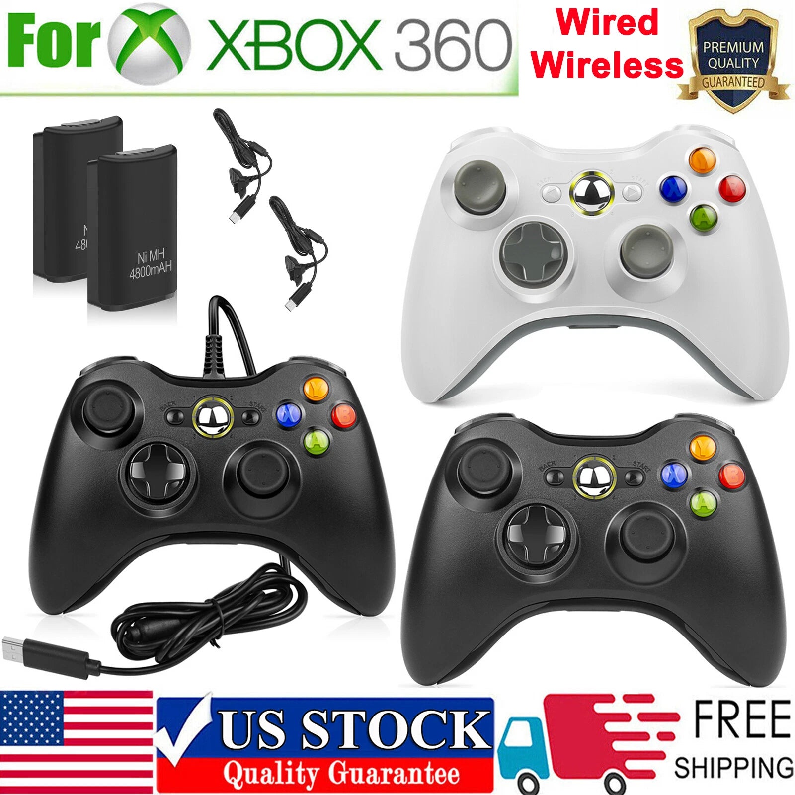 For Microsoft Xbox 360 PC WIN 7 8 10 Wireless Game Controller Gamepad Joystick