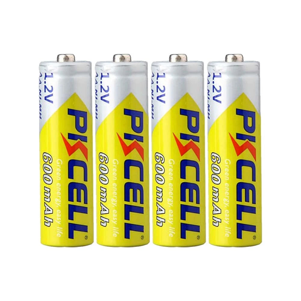 PKCELL AA NIMH 600Mah 1.2V Rechargeable Batteries, 4 Pack