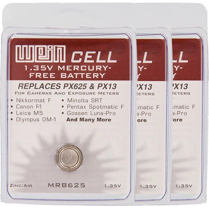 3 Pcs Wein Cell PX625 Mercury Free 1.35V Battery