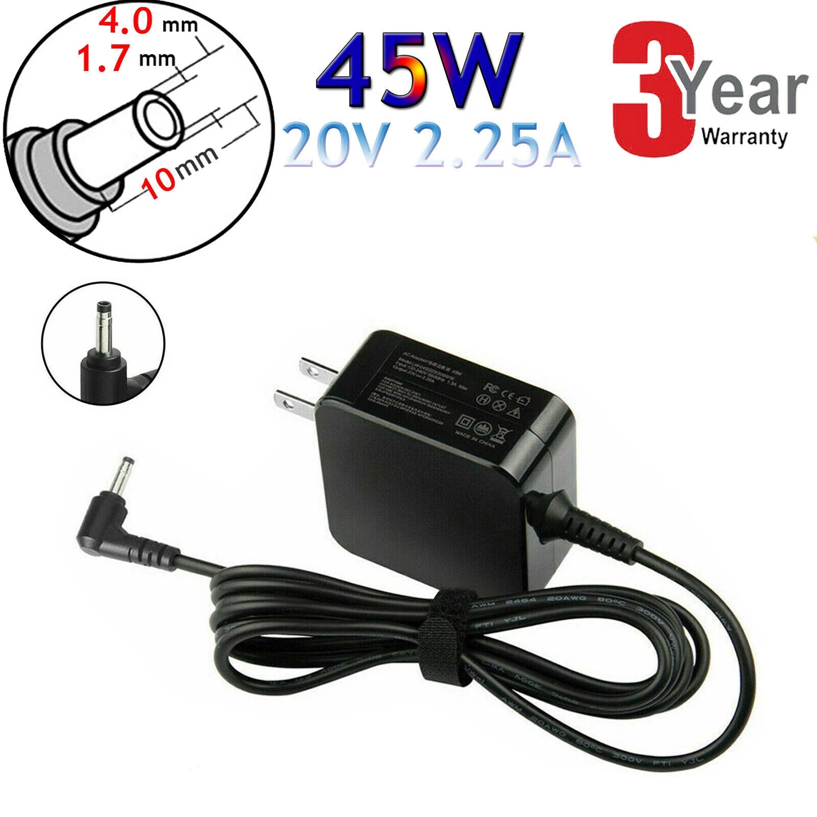 45W For Lenovo Charger Ideapad 100s 120s 20V 2.25A AC Adapter ADL45WCC ADL45WCD