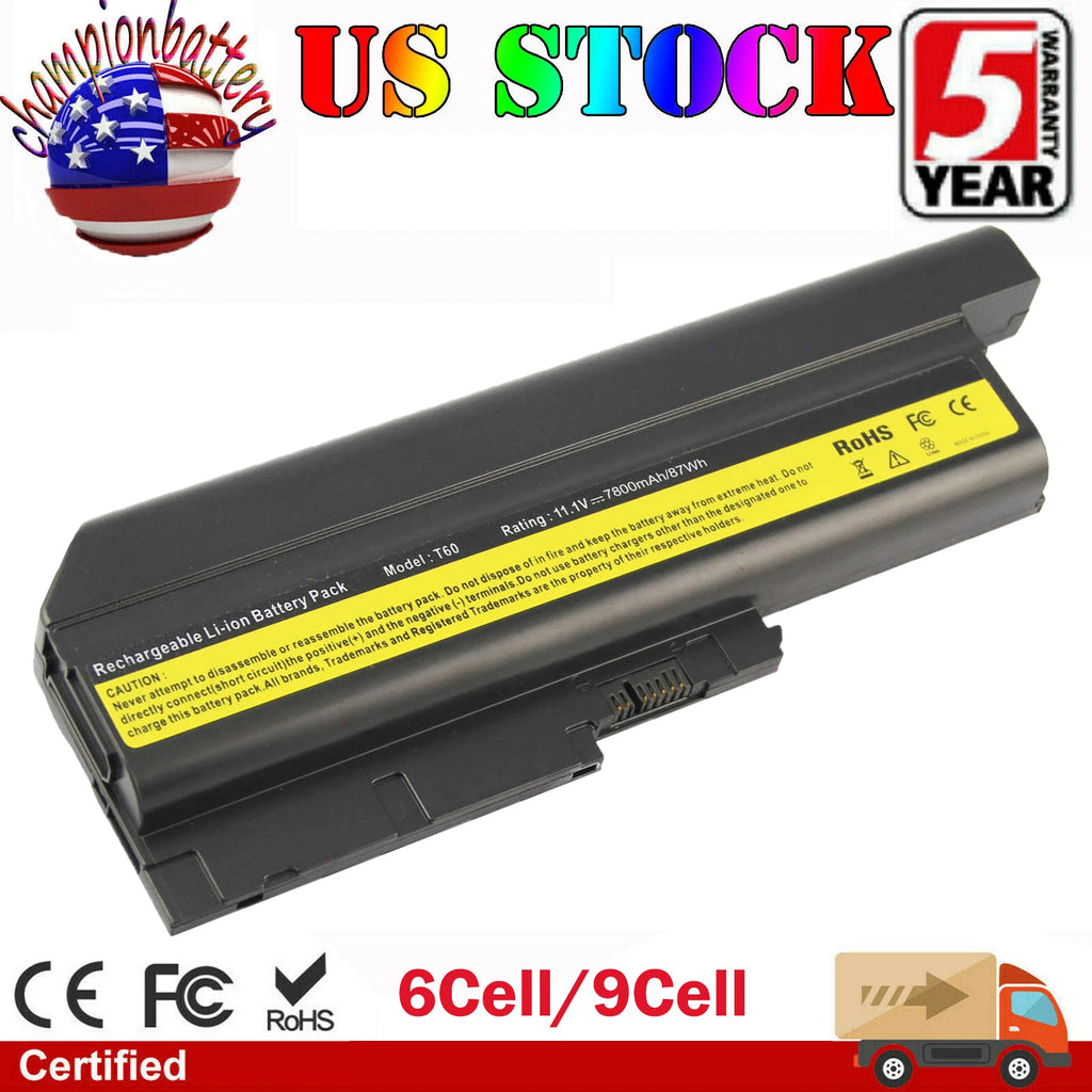 42T4544 Battery for IBM ThinkPad T61 T61p T60 R61 R61i R60 T500 W500 R500 7800mA