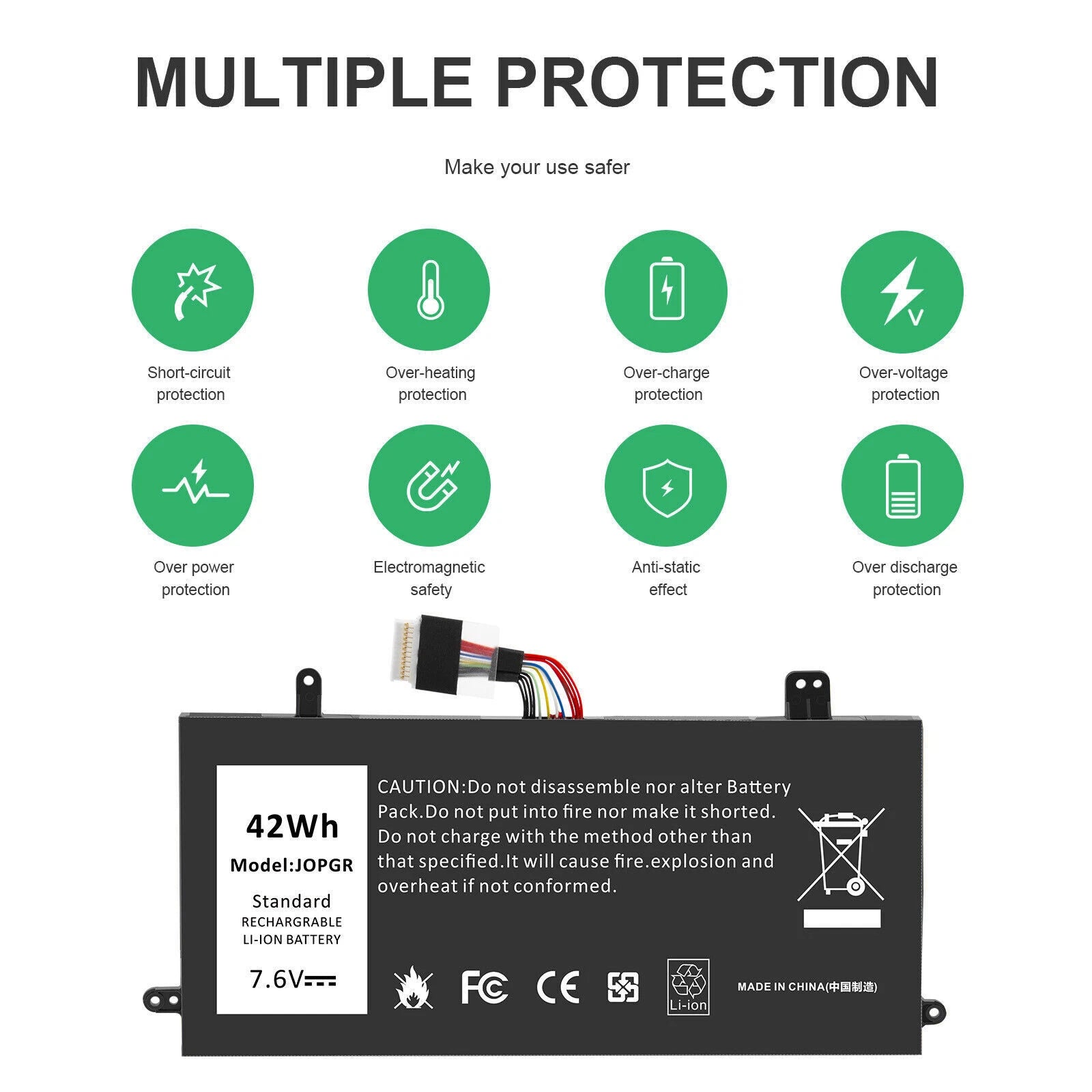 ?J0PGR JOPGR Battery For Dell Latitude 12 5285 5290 E5285 RDYCT 1WND8 /Charger