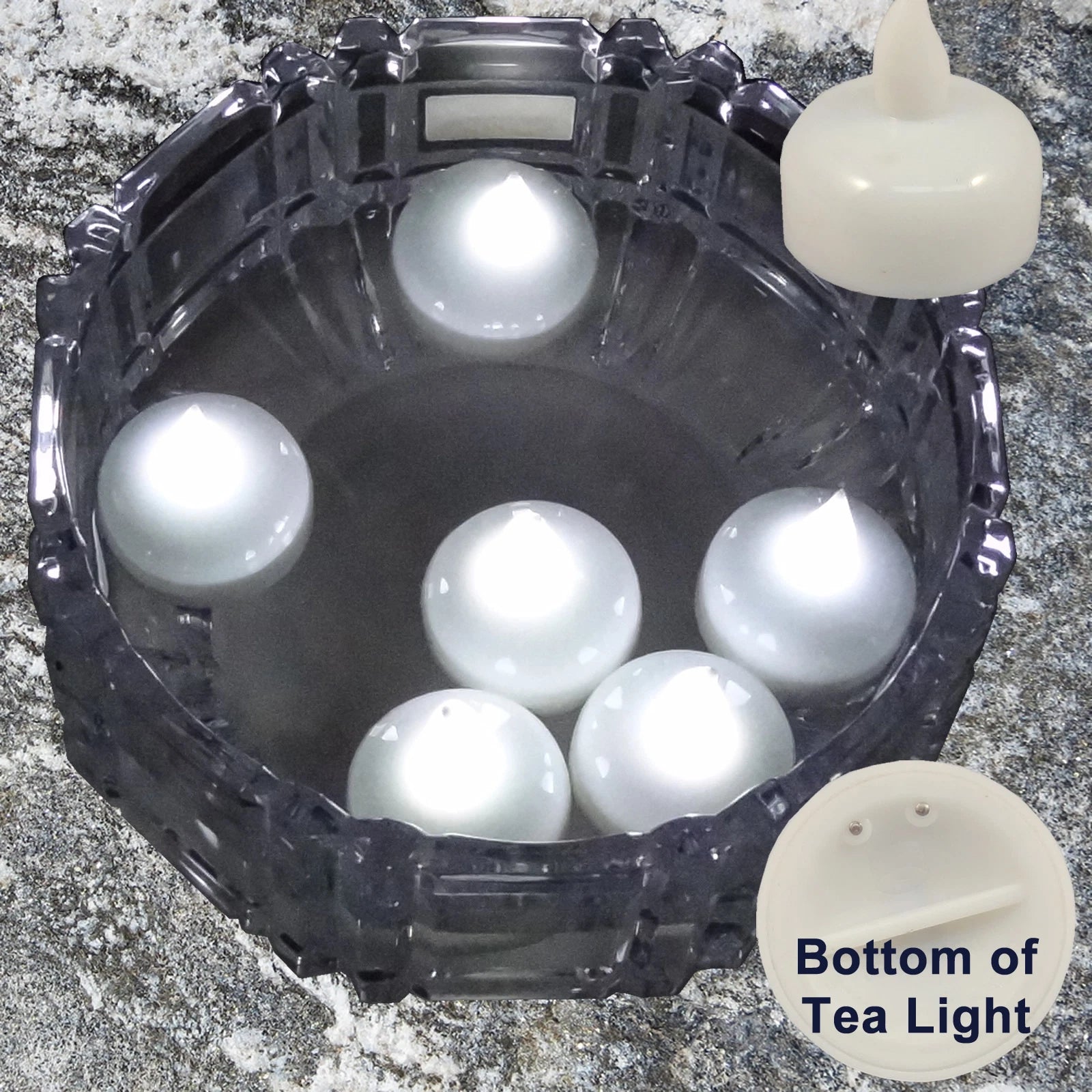 24 Flameless Floating LED tealight Candle Battery operated WHITE tea lights NEW