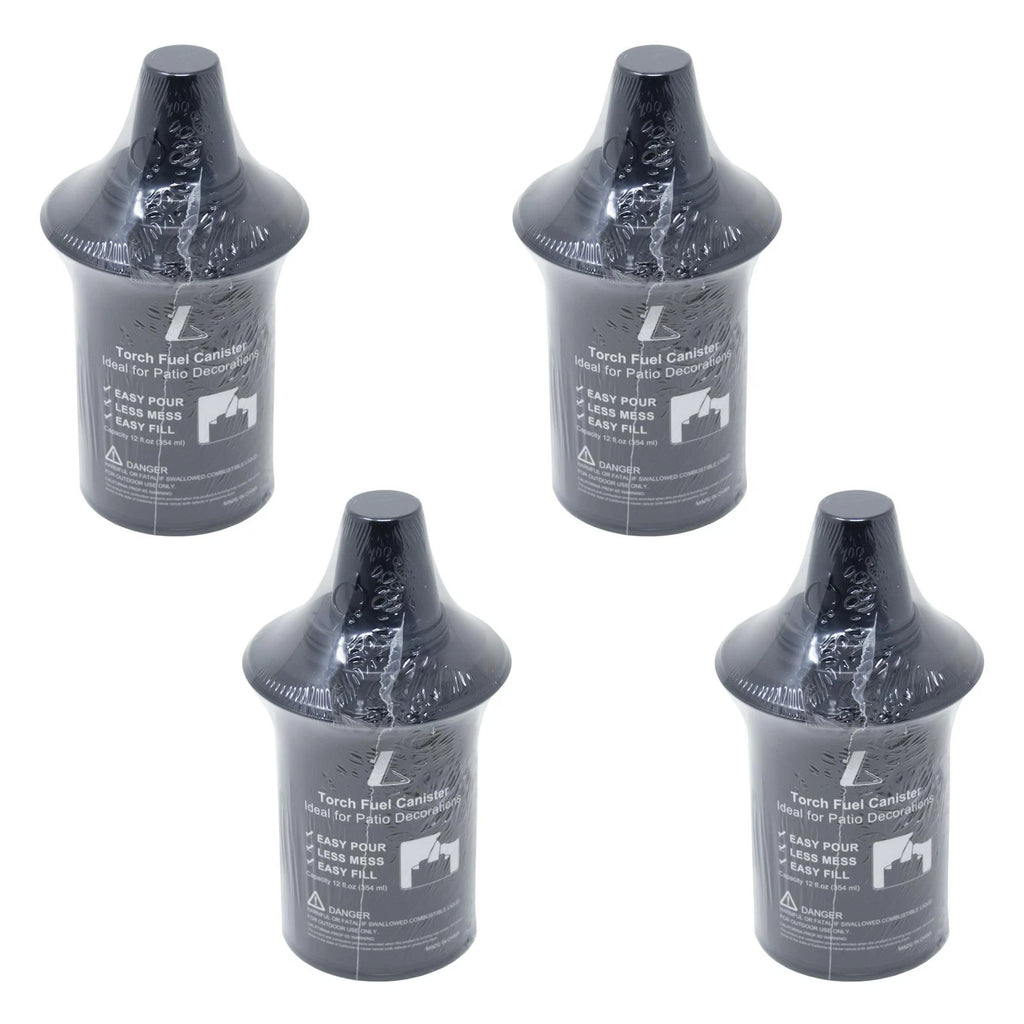 Set of 4 Outdoor Patio Torch Fuel Canister Tabletop Lanterns Clean-Burning 12 oz