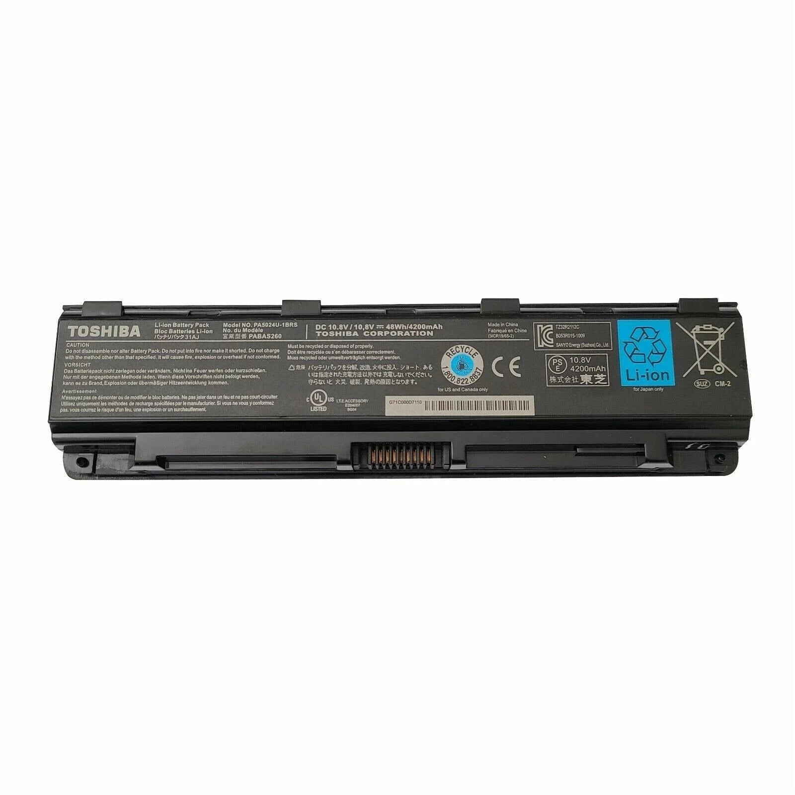 Genuine OEM PA5024U-1BRS Battery For Toshiba Satellite C850 PABAS260 48Wh NEW