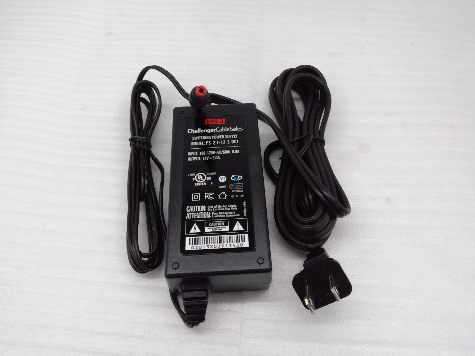 Genuine Challenger Switching Power Supply EPS -3 12V 3.0A PS-2.1-12-3-DC1 Red
