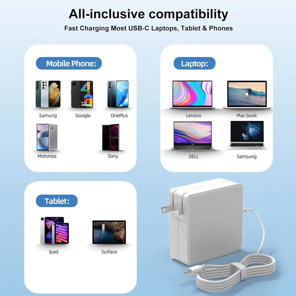 30W 61W 87W USB-C Power Adapter Charger Type-C for Apple Macbook Air Laptop US