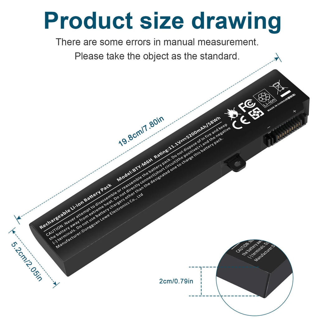 ?Battery BTY-M6H For MSI GE62 GE72 GP62 PE60 PE70 GE62VR GP72 GL72 2QC 2QD 2QE