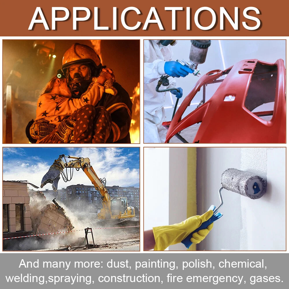 17 in1 Half Face Gas Mask Facepiece Spray Painting Respirator Safety Suit F 7502