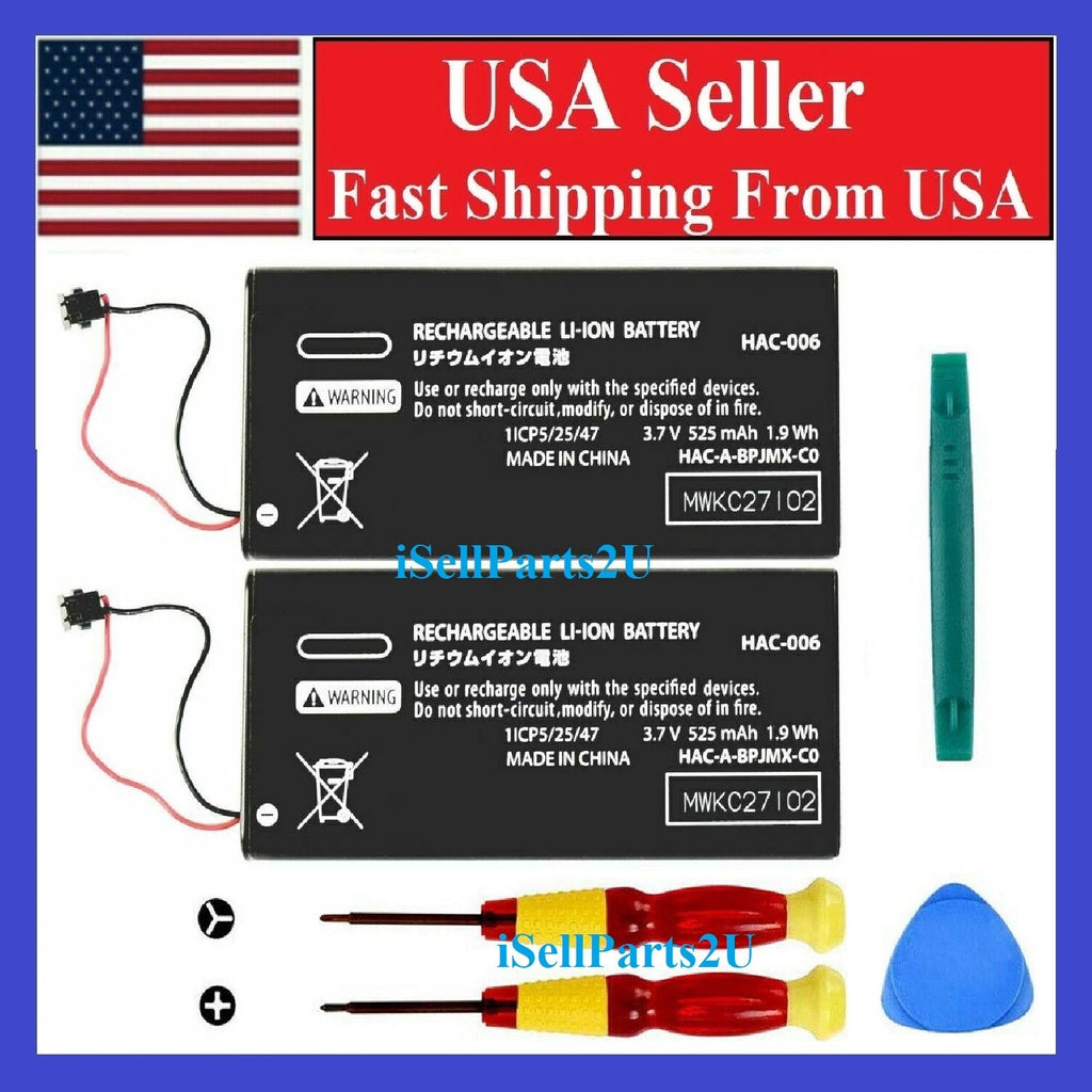 2 Pack New Battery Nintendo Switch Joy-Con Fits HAC-006 525mAh Left Right Tools