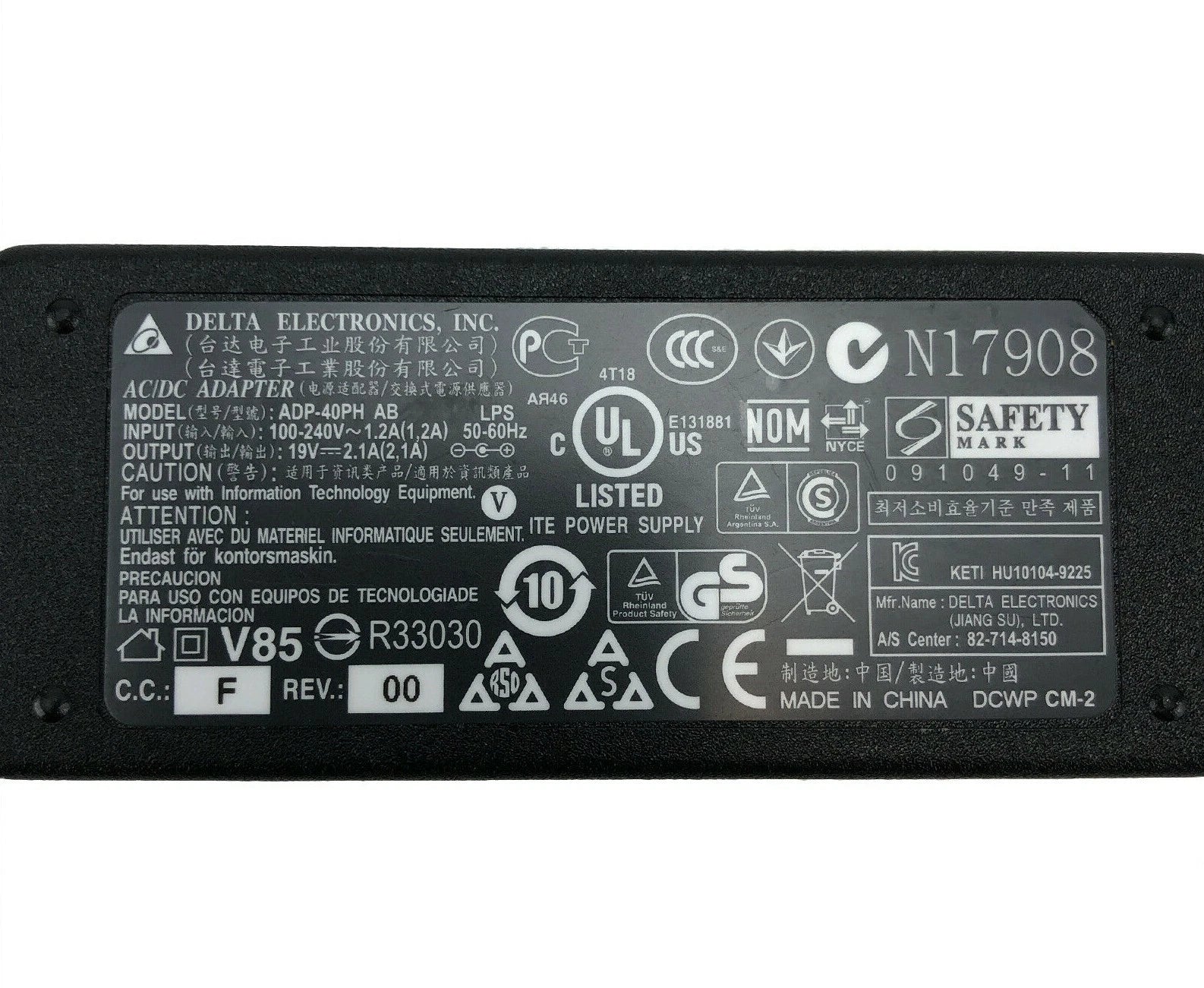 NEW Original Delta 40W AC Power Adapter ADP-40PH AB 19V 2.1A Charger 5.5*2.5mm