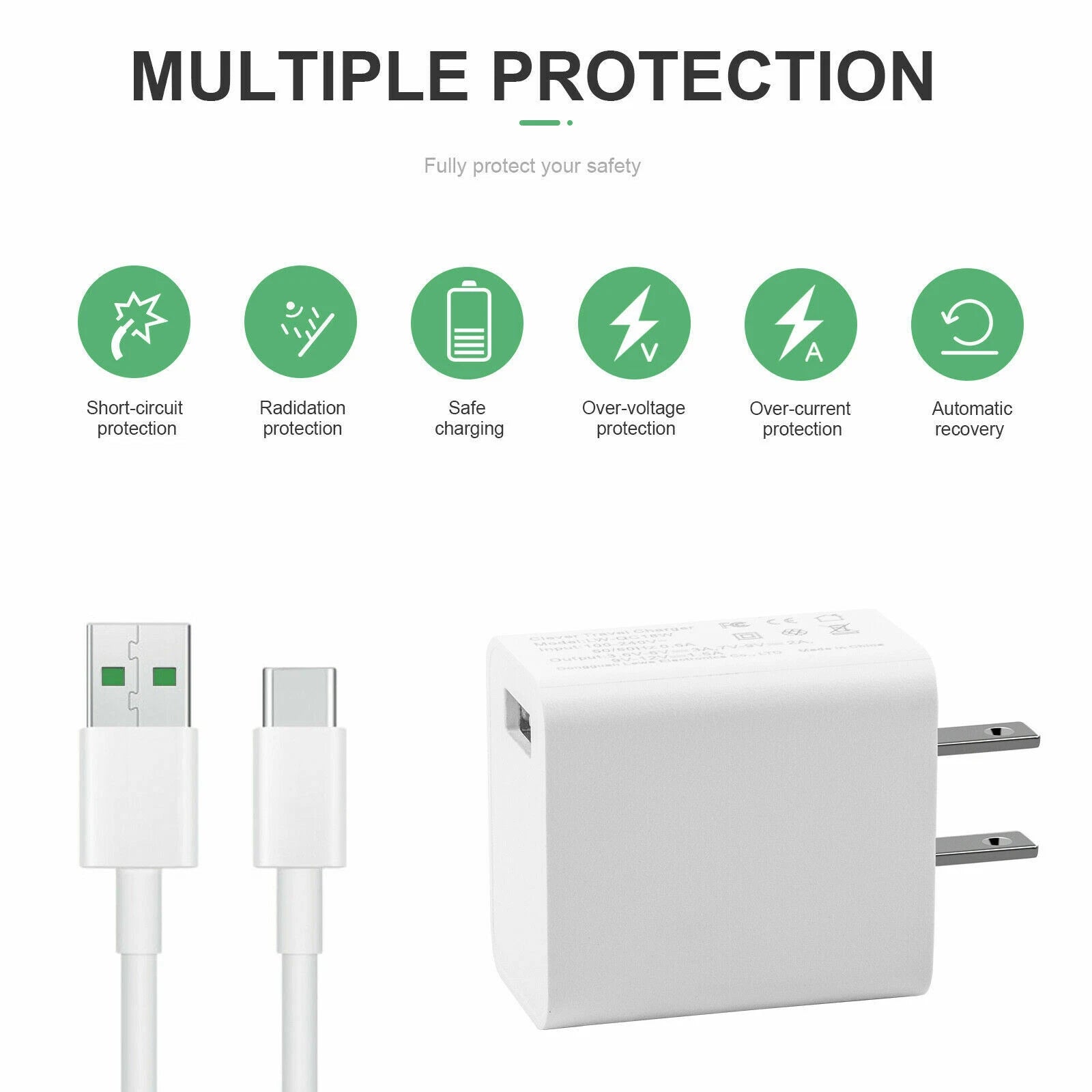 Universal USB-C Type-C AC Adapter Power PD Laptop Wall Charger Cable Cord 90W