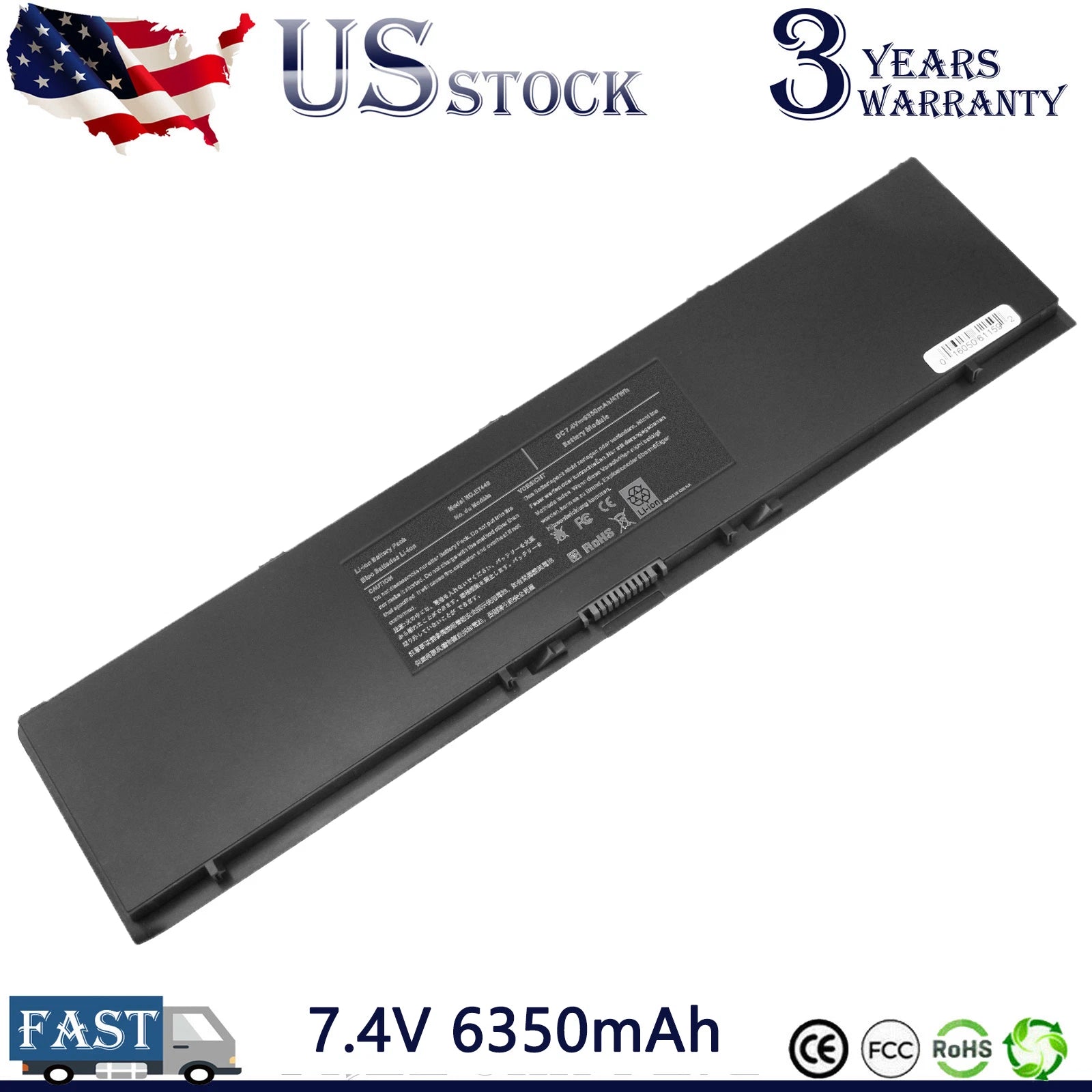 E7440 Battery For Dell Latitude 14 7000 E7450 PFXCR 451-BBFT Notebook PC 34GKR