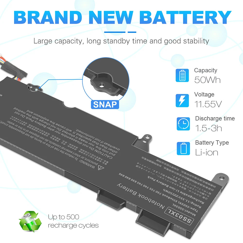 ??LOT OF SS03XL Battery For HP EliteBook 730 735 740 745 830 840 846 933321-855