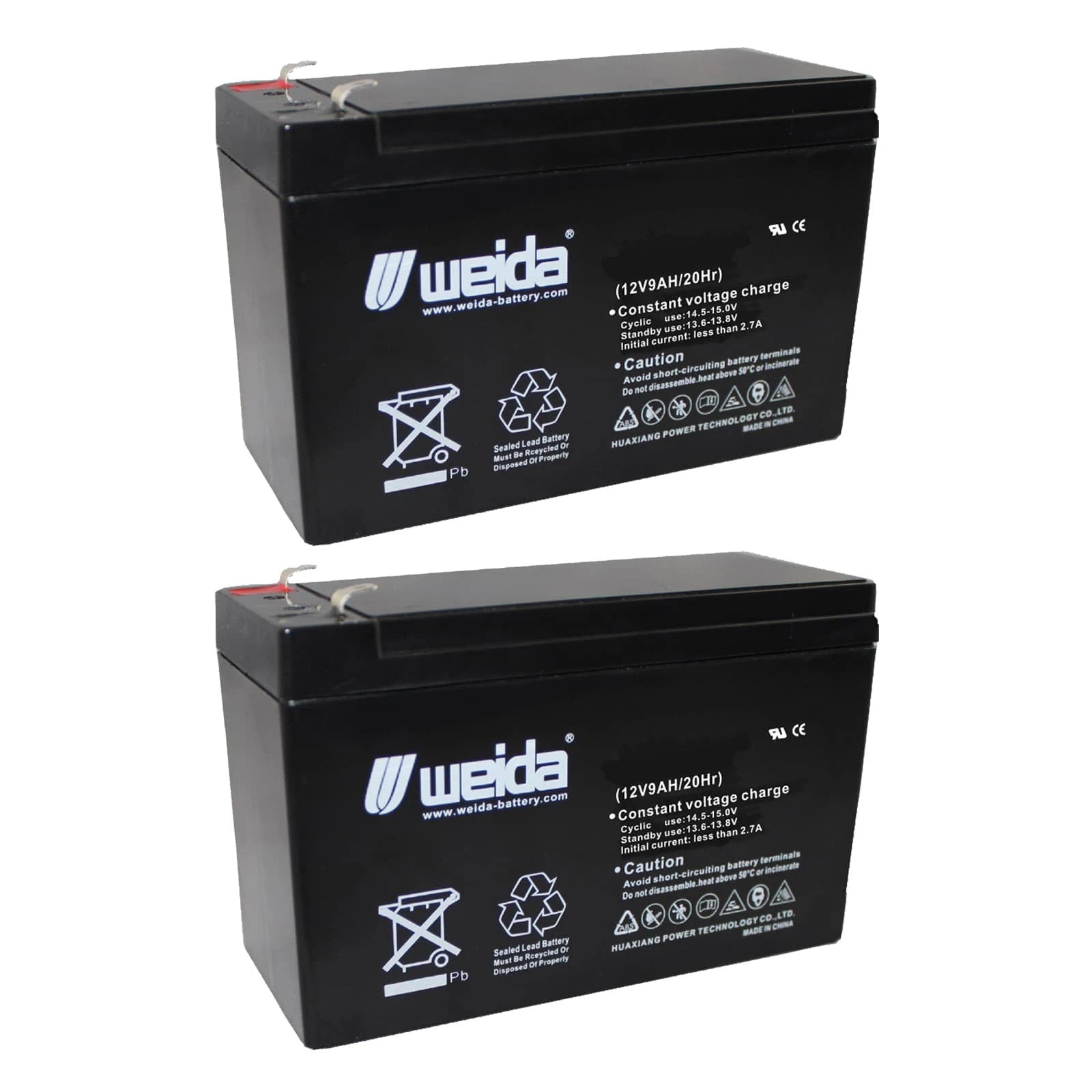 NEW 2pc 12V 9Ah SLA Battery WB1290F2 For UB1290, 40748, PS1290