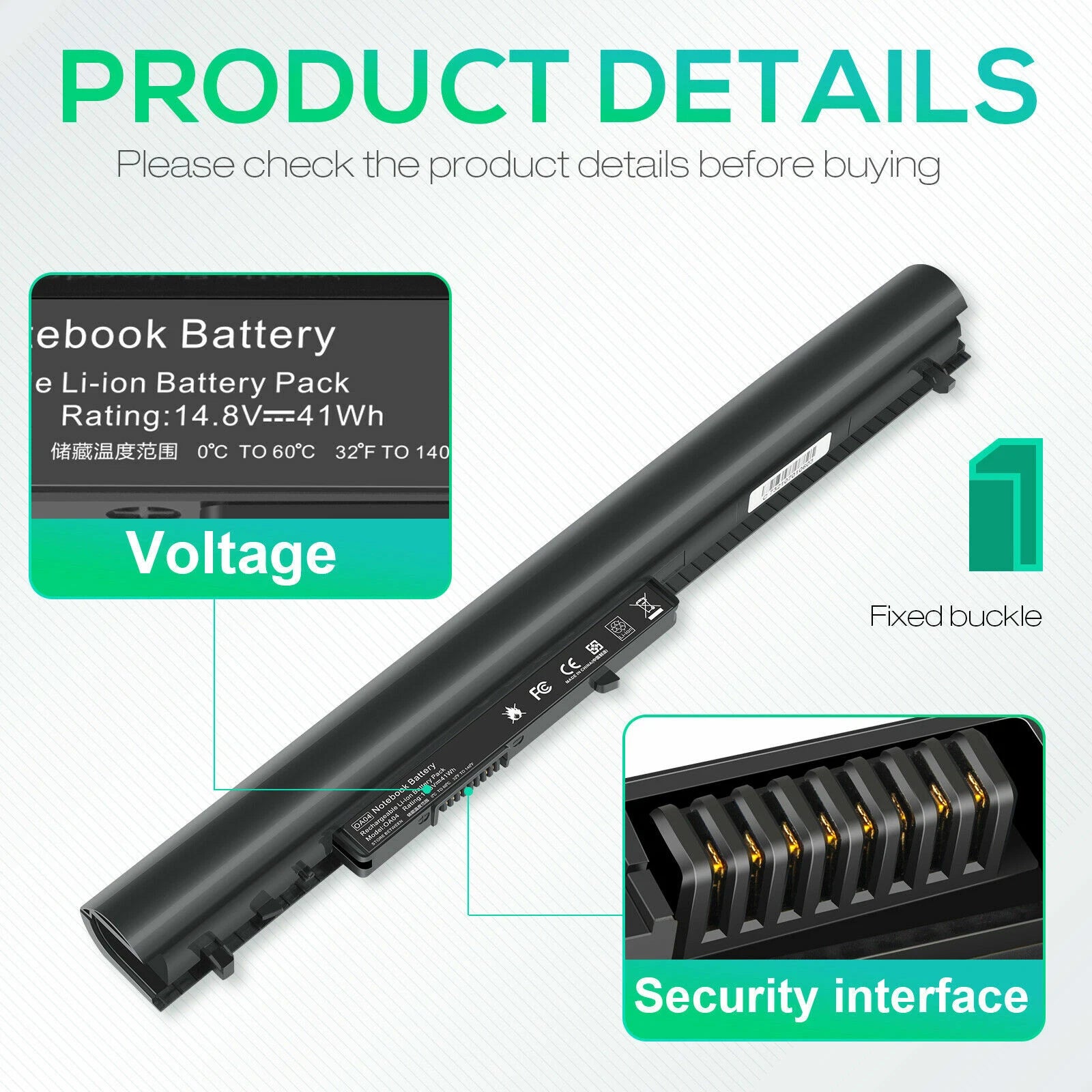 746641-001 Laptop Battery For HP OA03 OA04 740715-001 746458-421 14.8V 41Wh