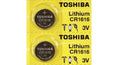 2 Toshiba CR1616 1616 Lithium Coin Cell Batteries