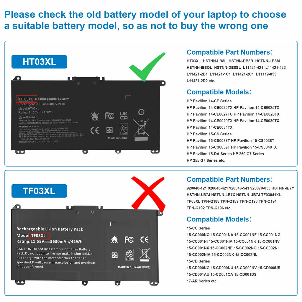 HT03XL Laptop Battery for HP Pavilion 14-CE/CF 15-CS 17-CA L11119-855 HSTNN-DB8R