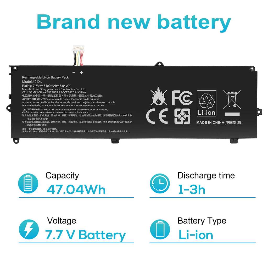 New JI04XL JI04047XL Battery for HP Elite X2 1012 G2 1LV76EA HSTNN-UB7E 47.04Wh