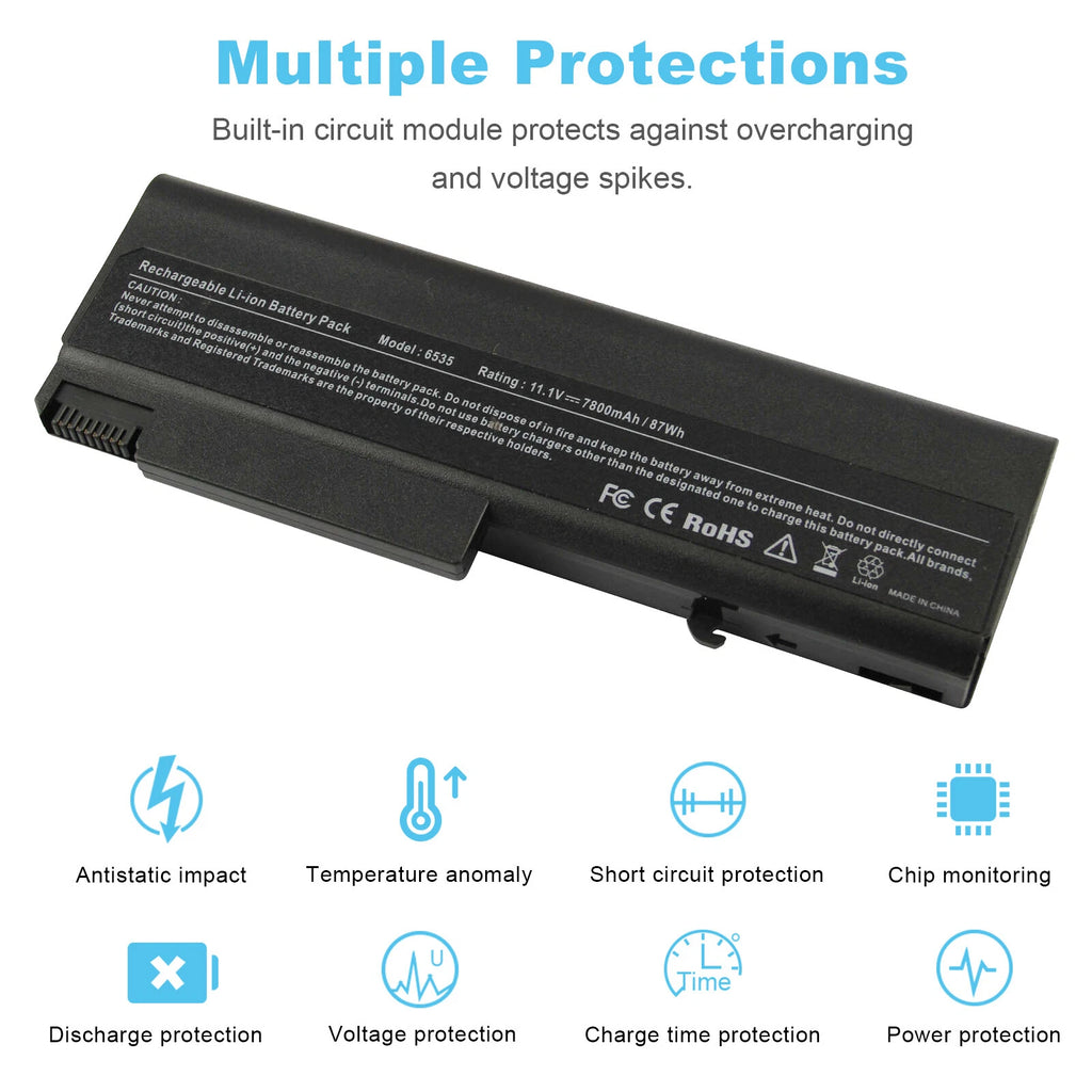 6/9 Cells Battery for HP EliteBook 6930p 8440p 8440w 6730b 6535b 482962-001