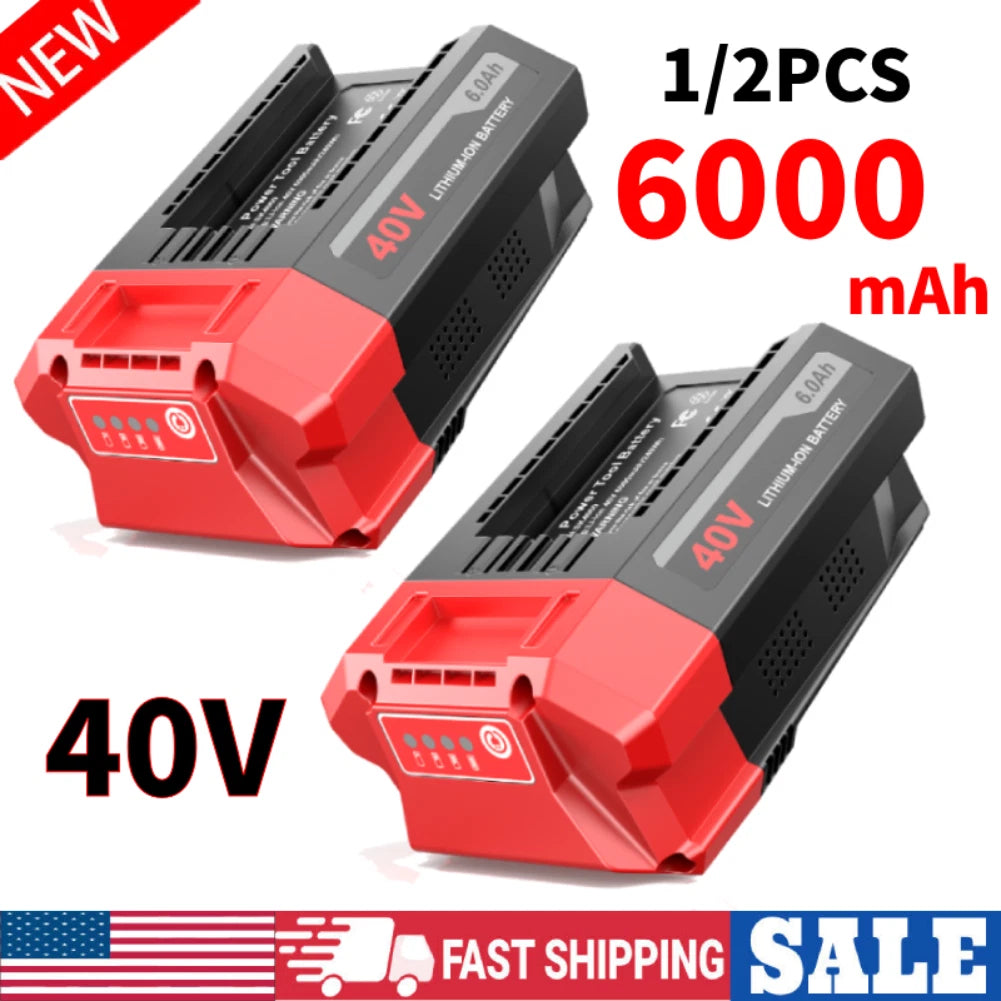 1/2Pack 6.0Ah Lithium-Ion Battery For Skil PWR Core 40V BY8705-00 BY8708C-01 New