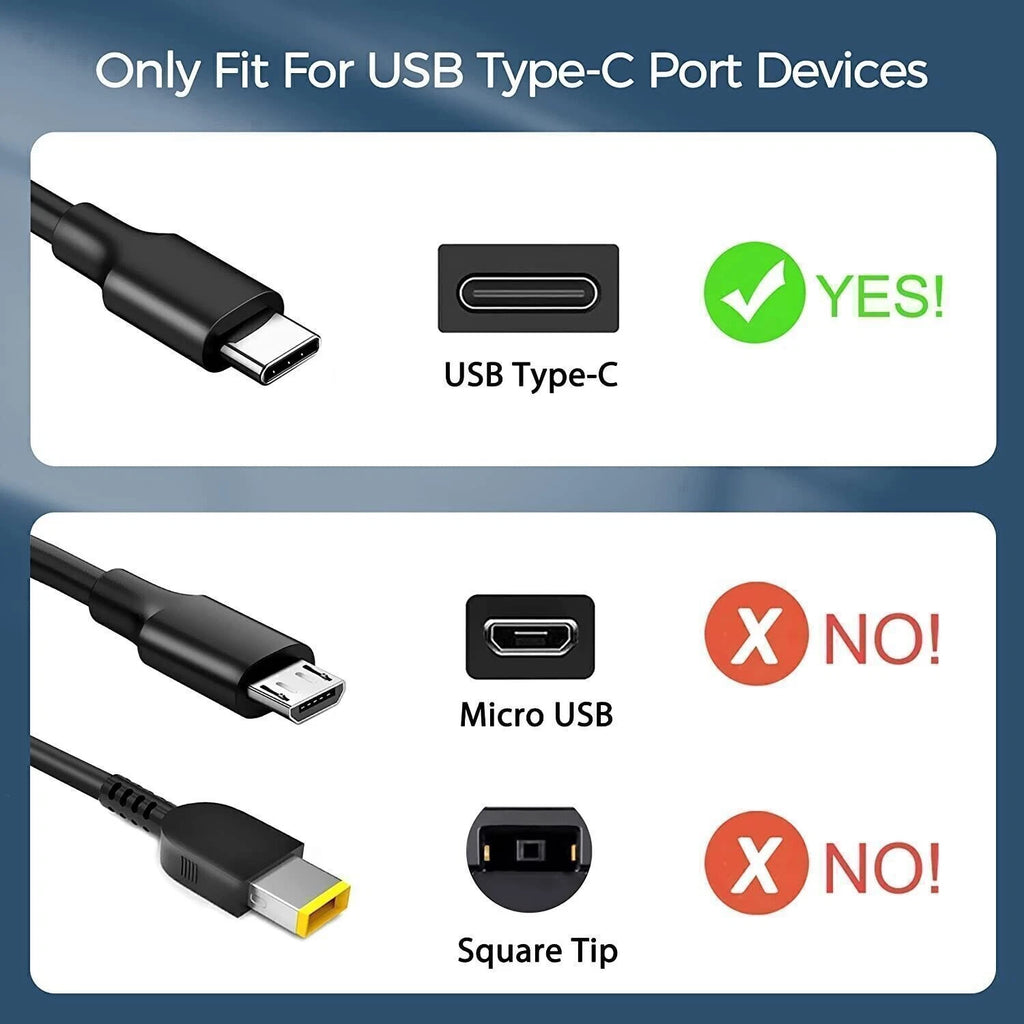 Charger 65W Power Source Adapter Type-USB-C For Dell Chromebook 2In1 XPS Laptop