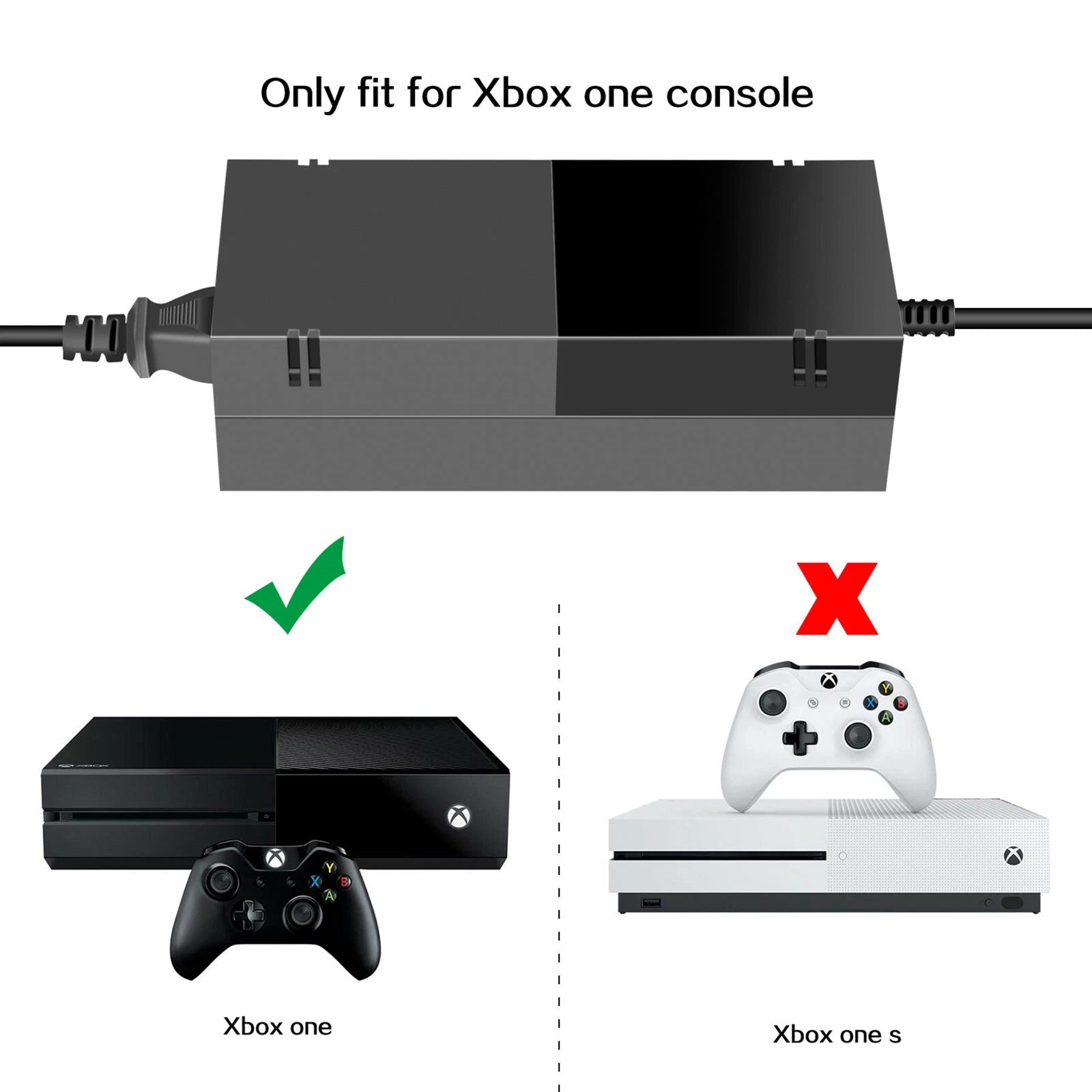 For Xbox One,Power Supply Brick Cord AC Adapter Charger Replacement for Xbox One