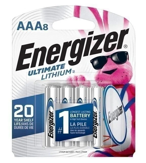 Energizer Ultimate Lithium 8 AAA Batteries Battery 12-2039 AAA8 Pack 2-4 packs