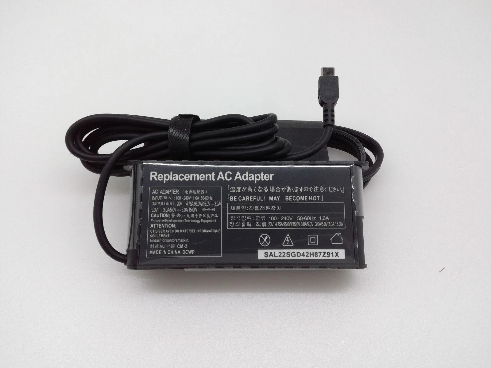 95W Type-C USB-C Replacement AC Adapter 20V 4.75A 15V 3A 9V 3A 5V 3A 15W