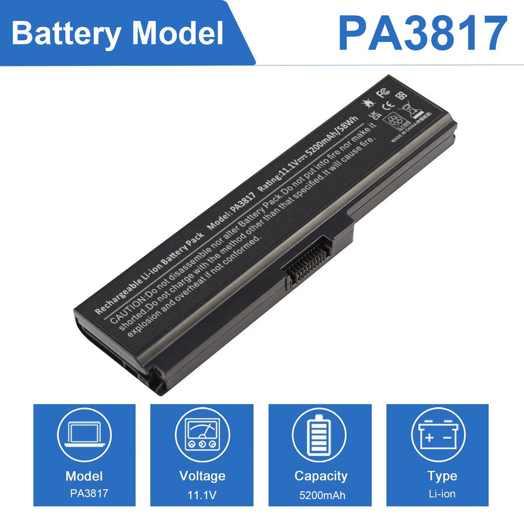 PA3817U-1BRS PA3819U-1BRS Laptop Battery Replace For Toshiba Satellite L645 L755