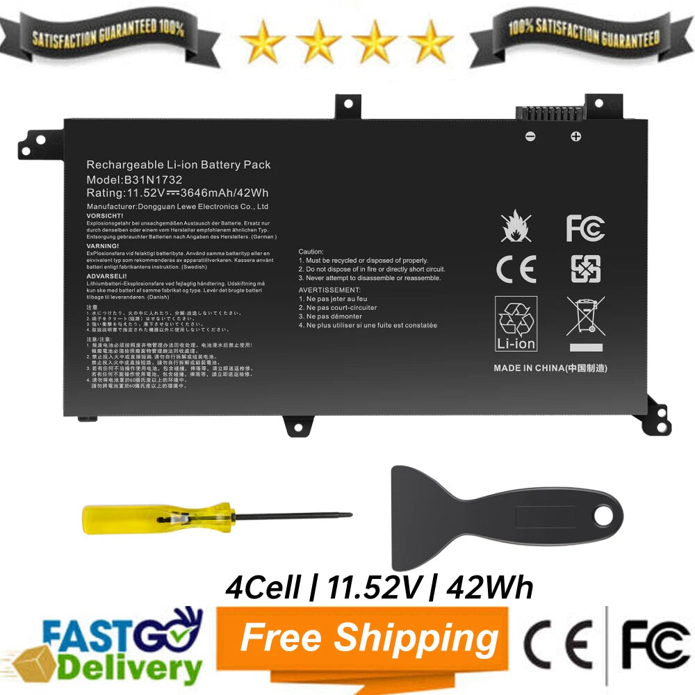 B31N1732 B31Bi9H 0B200-02960000 Battery For Asus VivoBook S14 S430FA X430FA 42Wh