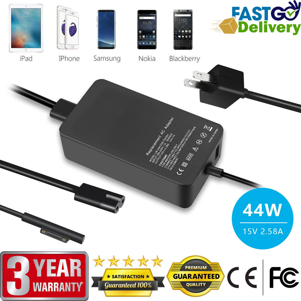 44W 15V Power Supply for Microsoft Surface Pro 3 4 5 6 7 X 8 Charger AC Adapter