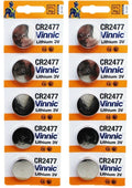 10 Vinnic CR2477 3V Lithium Cell Batteries EXP. 2028