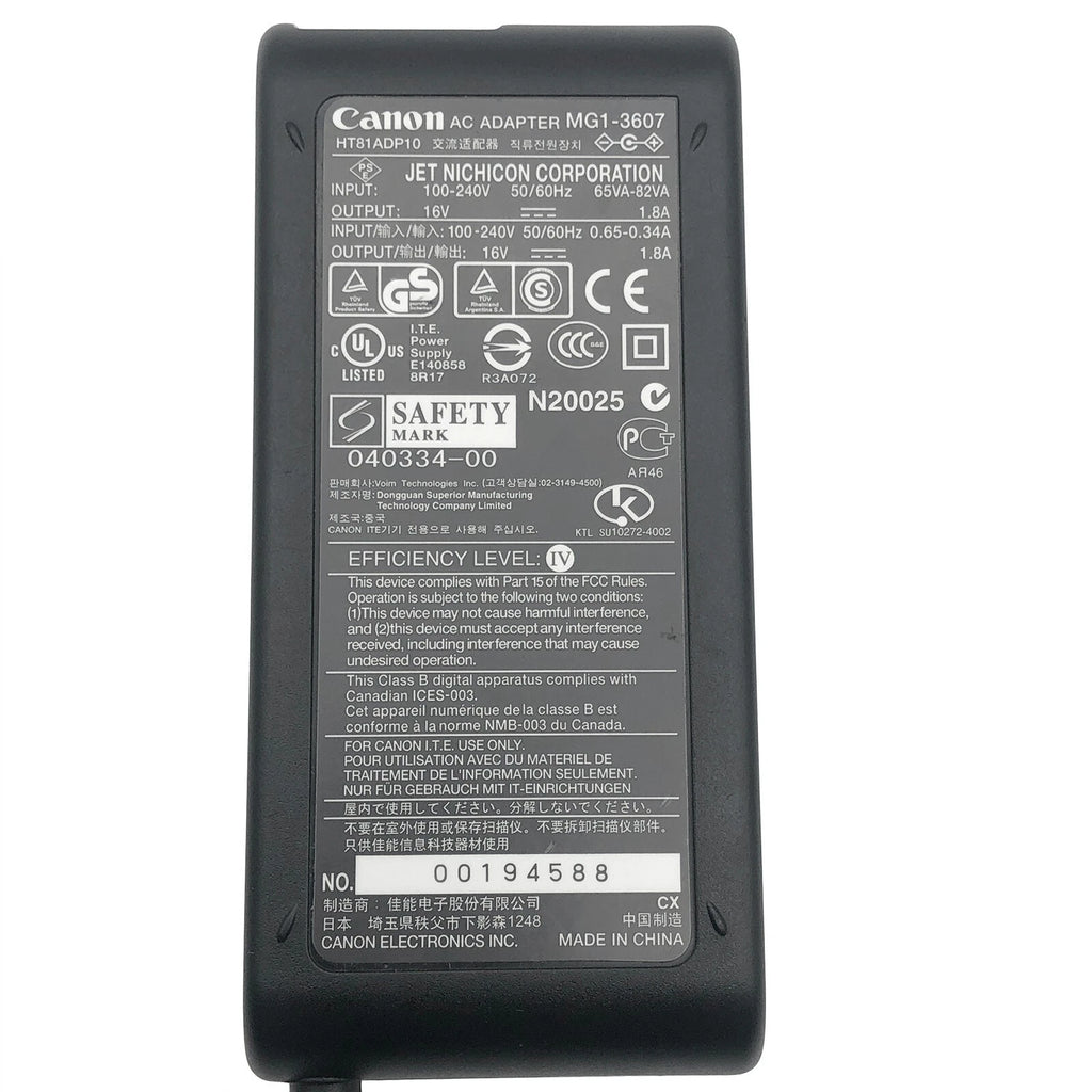 NEW Genuine Canon AC DC Power Adapter for CR-50 55 imageFORMULA Scanner OEM