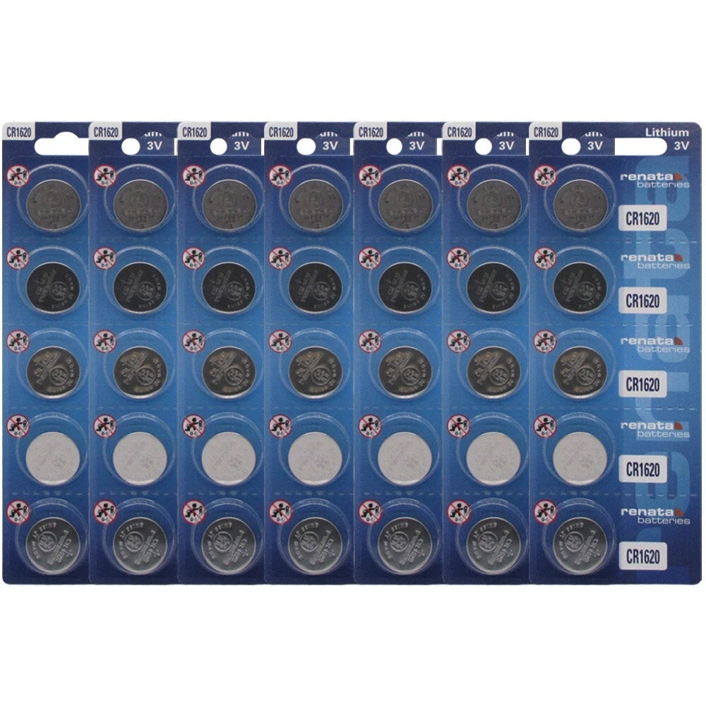 Freshly Packed RENATA 3Volt Lithium CR1620 Batteries / 35Pcs